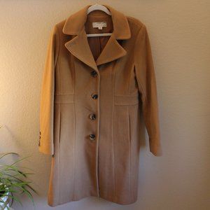 Ann Klein Wool Blend Coat with Notch Collar
